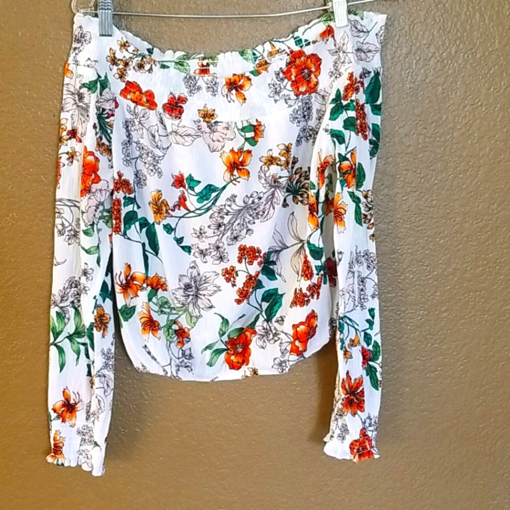 Cropped women's top White/red/green. Summer Top!